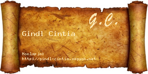 Gindl Cintia névjegykártya
